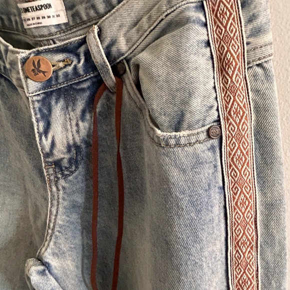 “ONE X ONE TEASPOON”WIDE LEGS JEANS/SIZE 25/MID-HIGH WAIST/SIDE STRIPE/COWGIRL - Picture 8 of 12